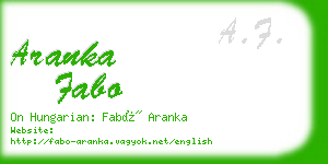 aranka fabo business card